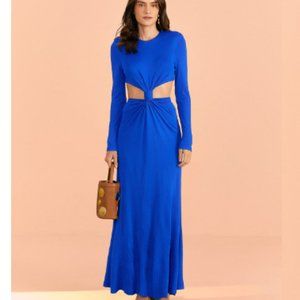 Farm Rio - Blue Knot Cut Out Maxi Dress